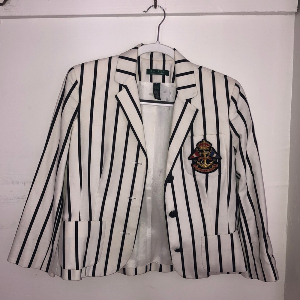 Ralph Lauren Blazer - White with Black Stripes